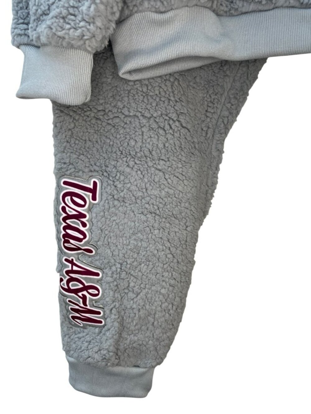 Foco Texas A&M Football Sherpa Lounge Set Grey Sweatshirt Pants Wmn's Sz L NWT - Picture 5 of 11